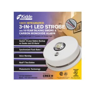 Kidde 120V 3-in-1 LED Strobe and 10-Year Talking Smoke & CO Alarm (P4010ACLEDSCOCA)