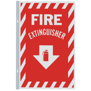 Aluminum 8X12 Double Sided FIRE Extinguisher Sign