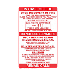 2 STAGE ALARM PULL STATION LABEL - "DO NOT USE ELEVATOR"