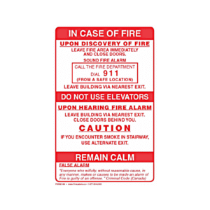 SINGLE STAGE ALARM PULL STATION LABEL - "DO NOT USE ELEVATOR"